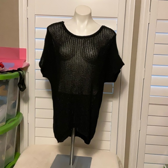 a.n.a Black Knit Swim Coverup Relaxed Fit - Picture 1 of 8